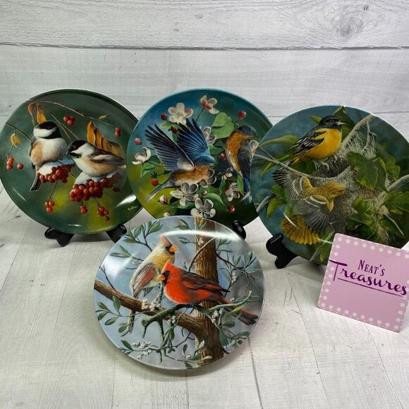Edwin M Knowles Kevin Daniel ENCYCLOPEDIA BRITANNICA BIRDS Collector Plate Set 4